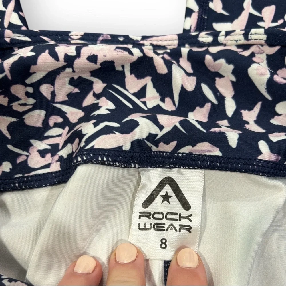 Rockwear Capri Leggings Black White and Lavender Pattern Gymwear Activewear - Picture 10 of 10